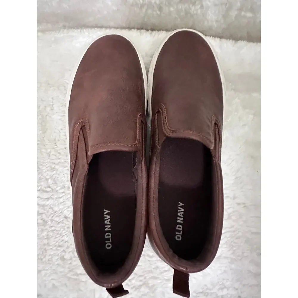 Old Navy Boys Slip-On Sneakers Loafers Size 6Y Brown